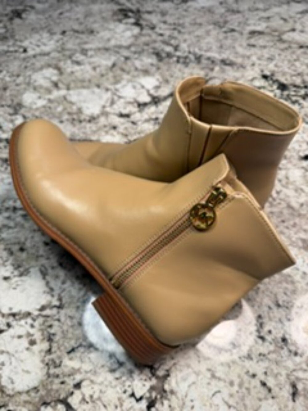 MICHAEL Michael Kors Tan PU Leather Ankle Booties, size 8.5